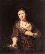 Portrait of Saskia with a Flower Rembrandt Peale